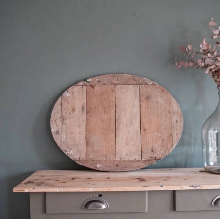 Antique oval bevelled mirror