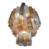 Multicolor “tronchi” murano glass chandelier