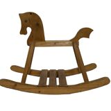 Vintage rocking horse 60s pinewood design minimalist design