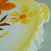 Assiette à gâteau par th. paetsch décoration en spray floral art déco