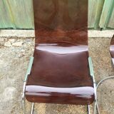 Chairs in plexiglas with chrome metal base