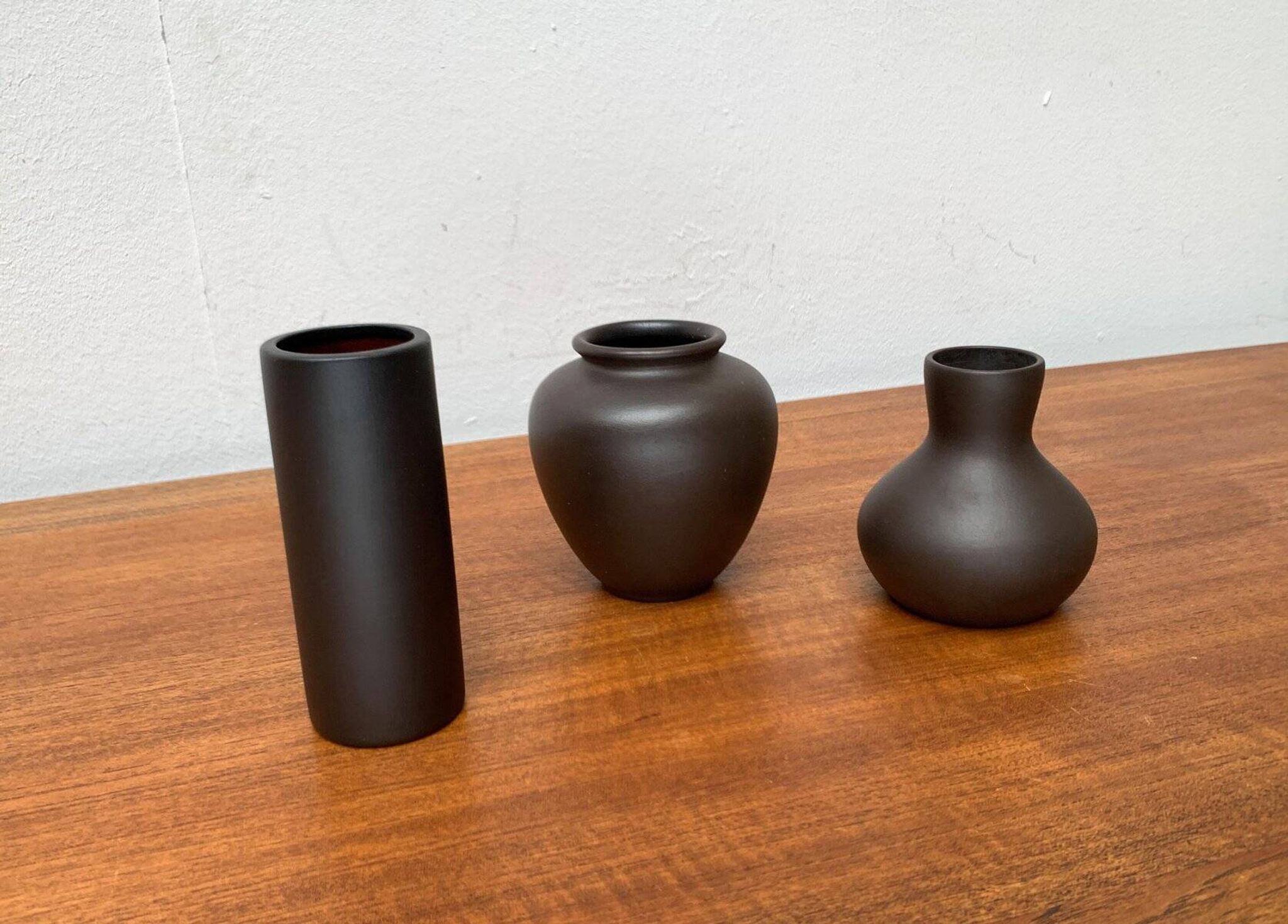 Minimalist German ceramic vases from the mid-century, Wormser Terra-Sigillata, 1960s, set of 3.