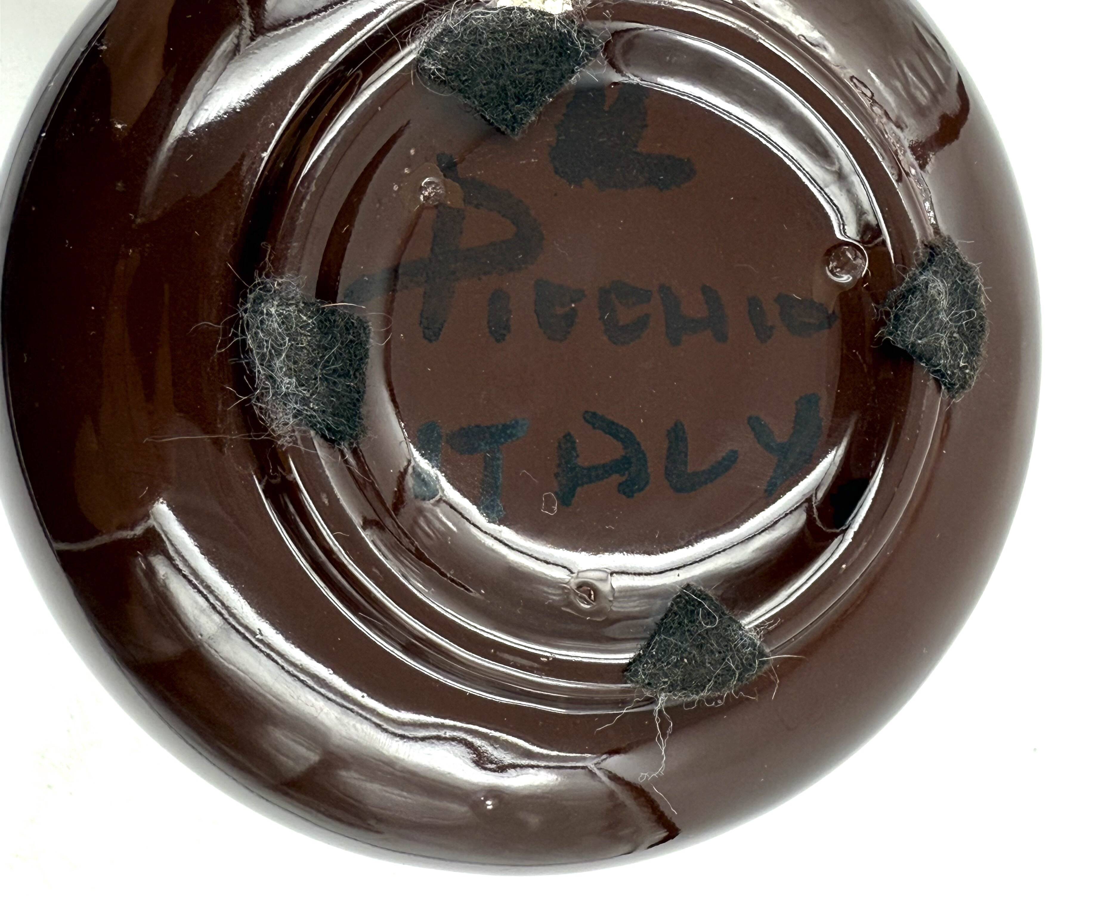 Mid-century modern brown ceramic vase / jug, Il Picchio Italy 1970s