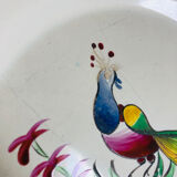 Pair of plates Les Islettes with bouquet and peacock