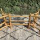 1970s rattan and glass coffee table