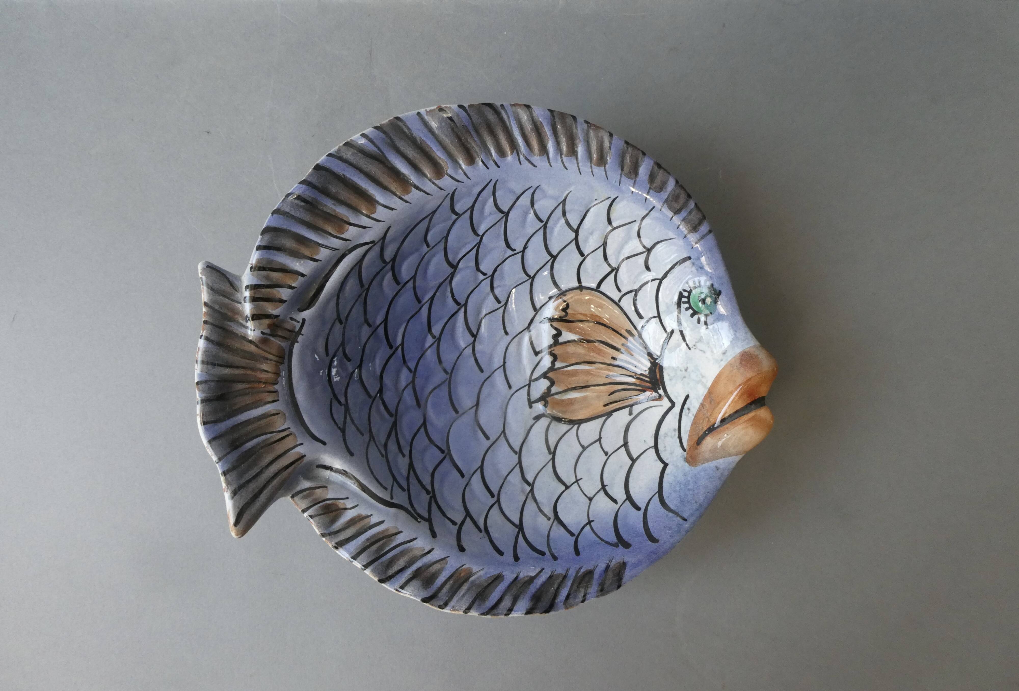 Fish-shaped ceramic bowl from the 70s