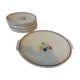Dessert service Gien model jeannette painted a.la hand 1 dish 12 plates