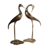 Pair of herons in brass