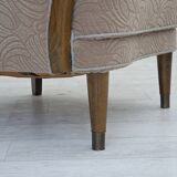 1960s, Danish armchair, blend wool fabric, beech wood.