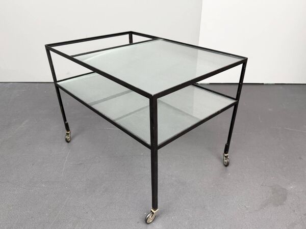 Chariot de bar / chariot de service par Herbert Hirche pour Christian Holzäpfel, Allemagne, années 1960.