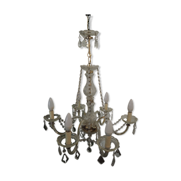 Chandelier with 6 lights and pendants