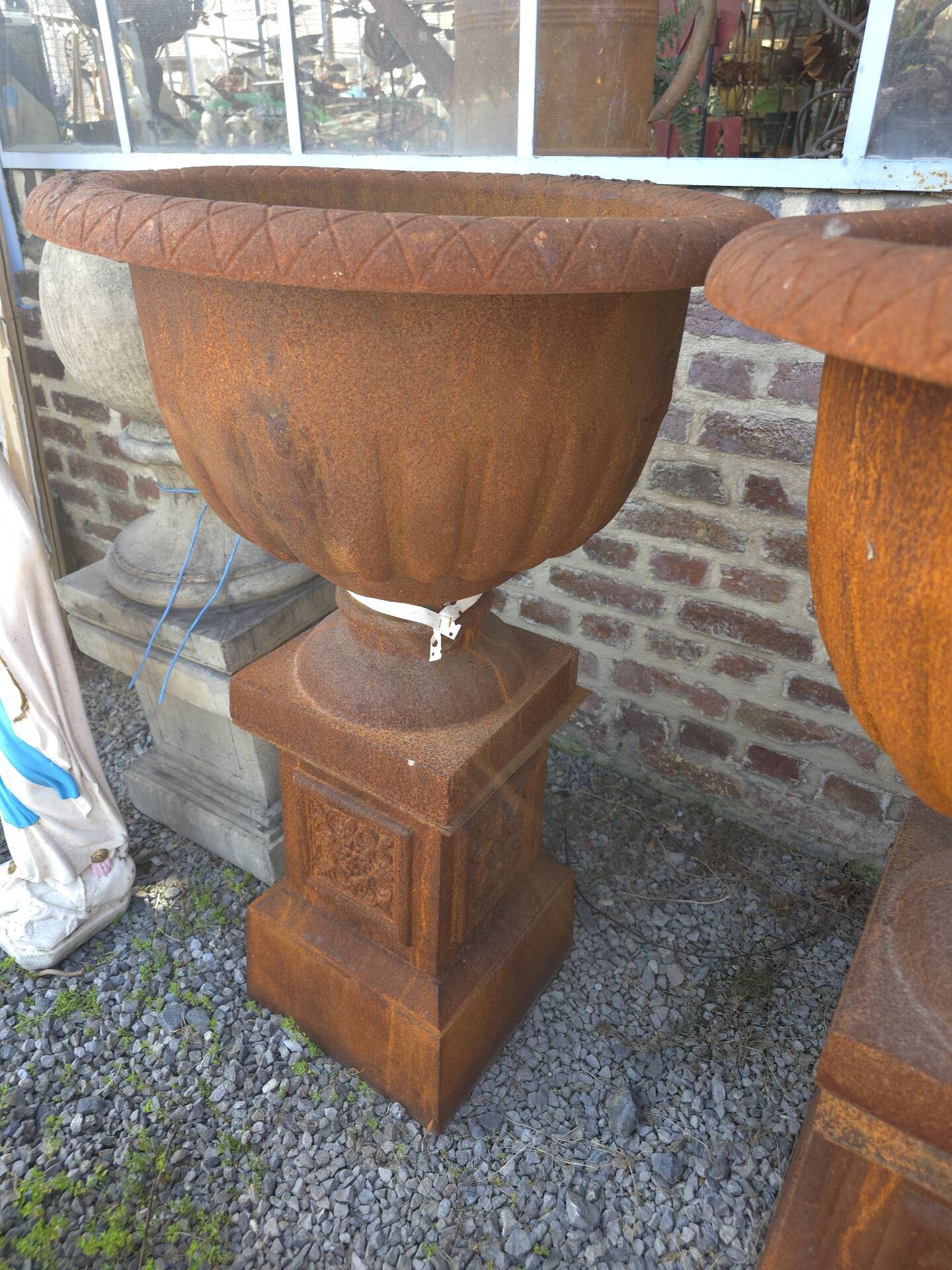 Medical vases with cast iron bases (the pair)