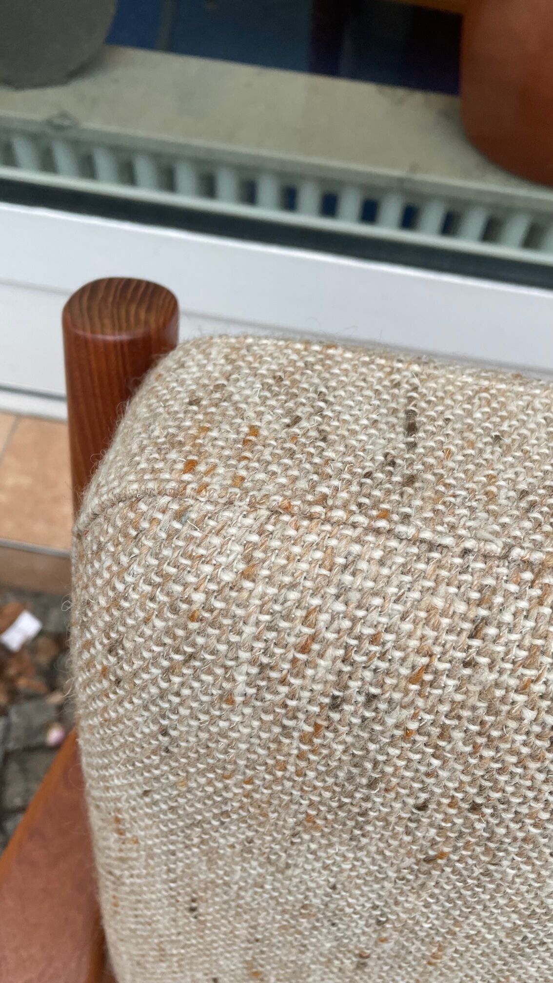 Danish armchair of the 60s in wood and wool of the brand Dyrlund