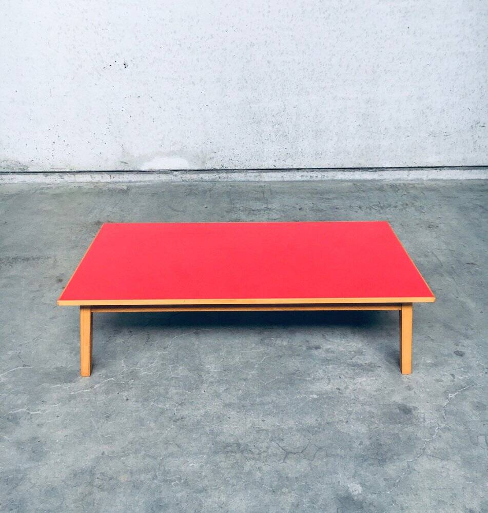 Mid-Century Red Coffee Table, Belgium, 1950s
