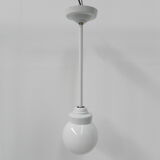 Art Deco hanging lamp with white glass ball