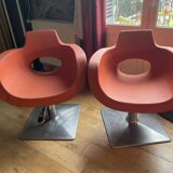 Stunning vintage design armchairs from the 70s, in Porsche Space Age style.