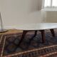 Marble and rosewood coffee table, designed by Hugues Poignant for Roche Bobois