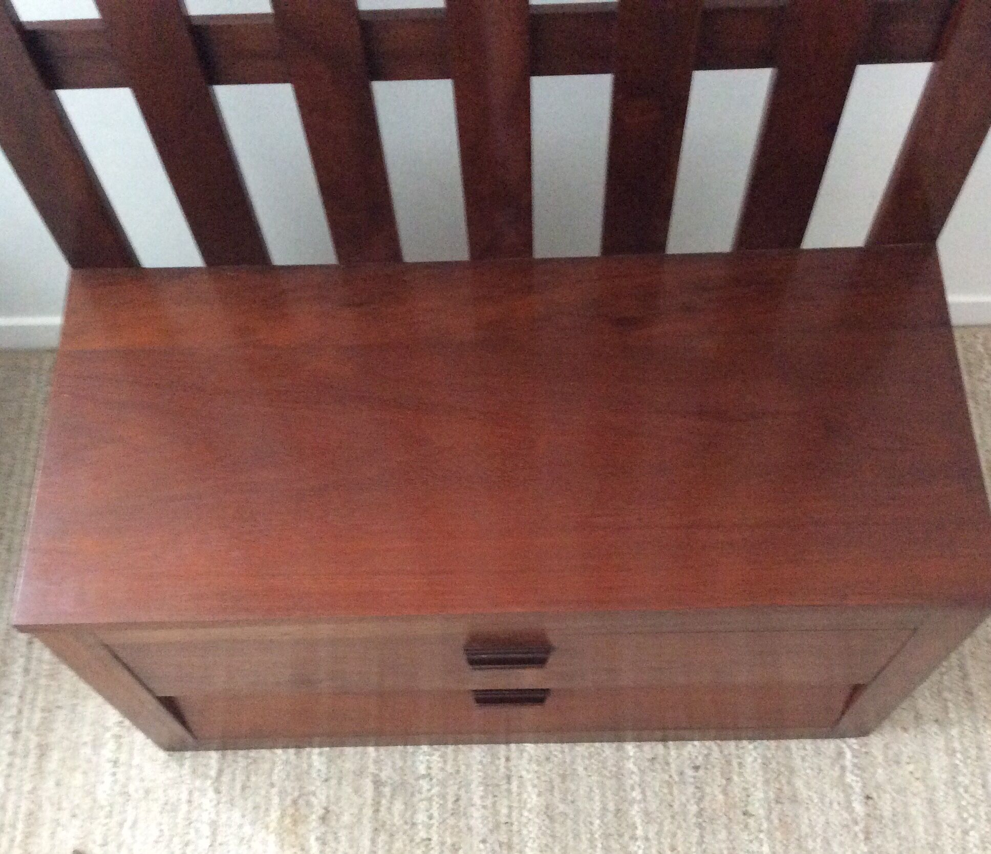 Vintage 60s wardrobe with bench and shoe furniture
