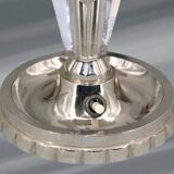 Art Deco Silver Table Lamp in Chrome Brass & Glass