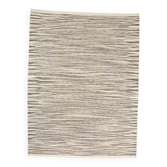 Beige Brown Ethnic Vintage Kilim Rug, 242x311Cm