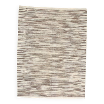 Beige Brown Ethnic Vintage Kilim Rug, 242x311Cm