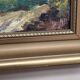 Huile sur panneau originale "Huts" par K.B, vintage et encadrée 30 × 25 cm