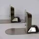 Paire d'appliques en inox et verre