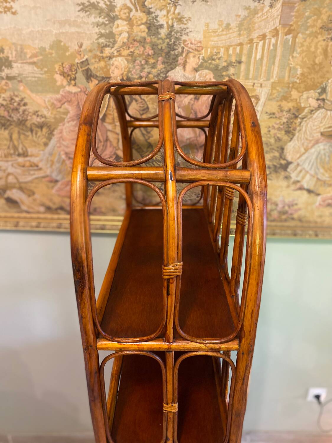 Vintage rattan shelf