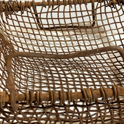Panier de cheminée en métal rustique tissé antique, Pays-Bas vers 1900