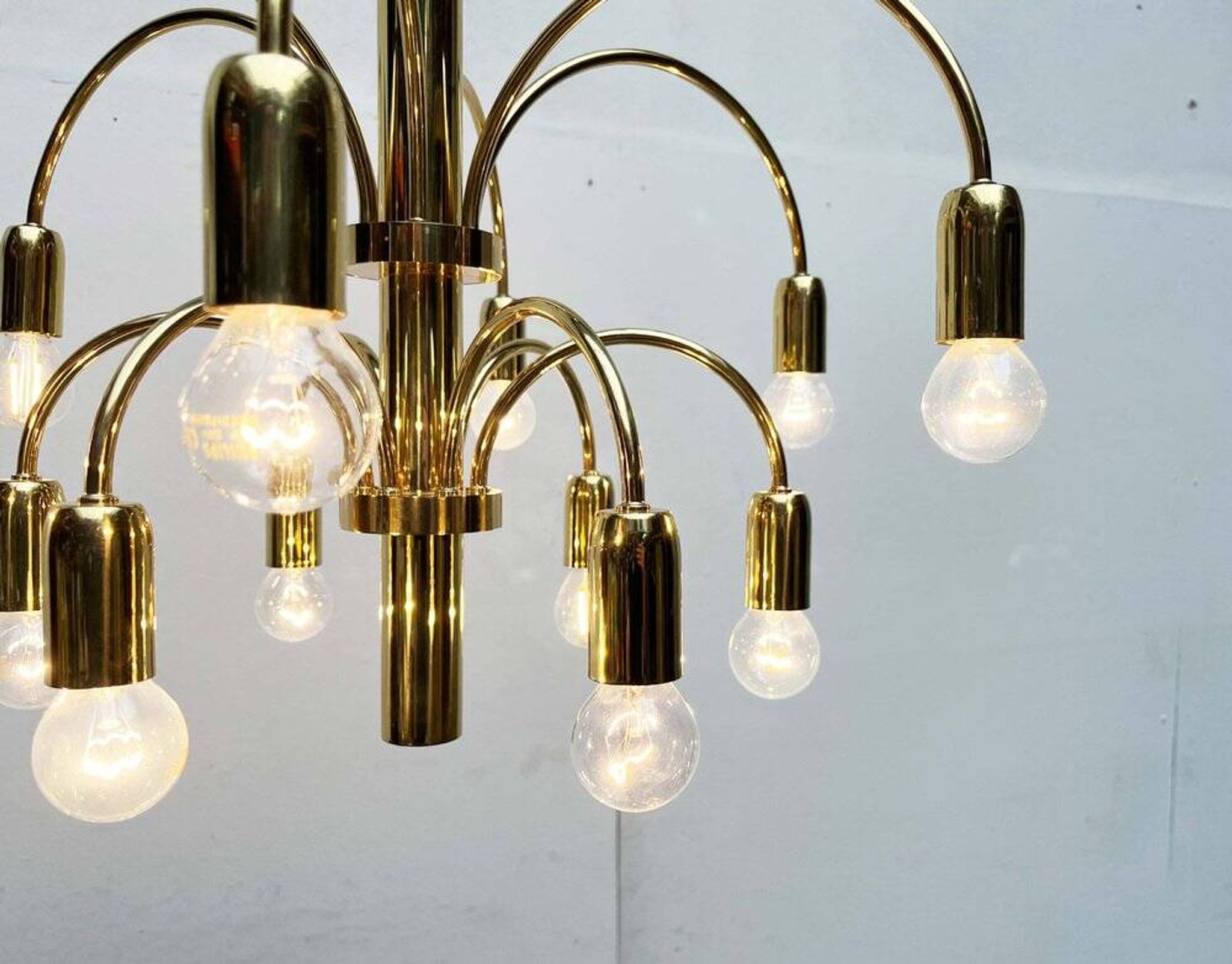 German vintage brass chandelier by Star Leuchten, 1970s.