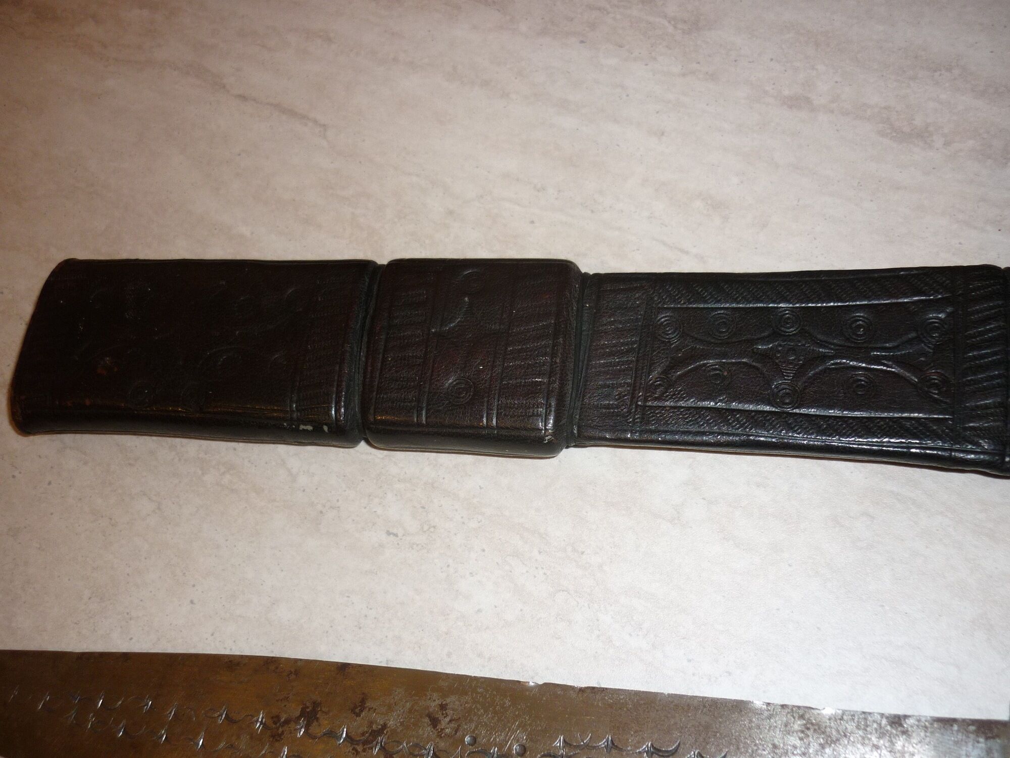 Tuareg knife with wooden case covered with leather 56 cm