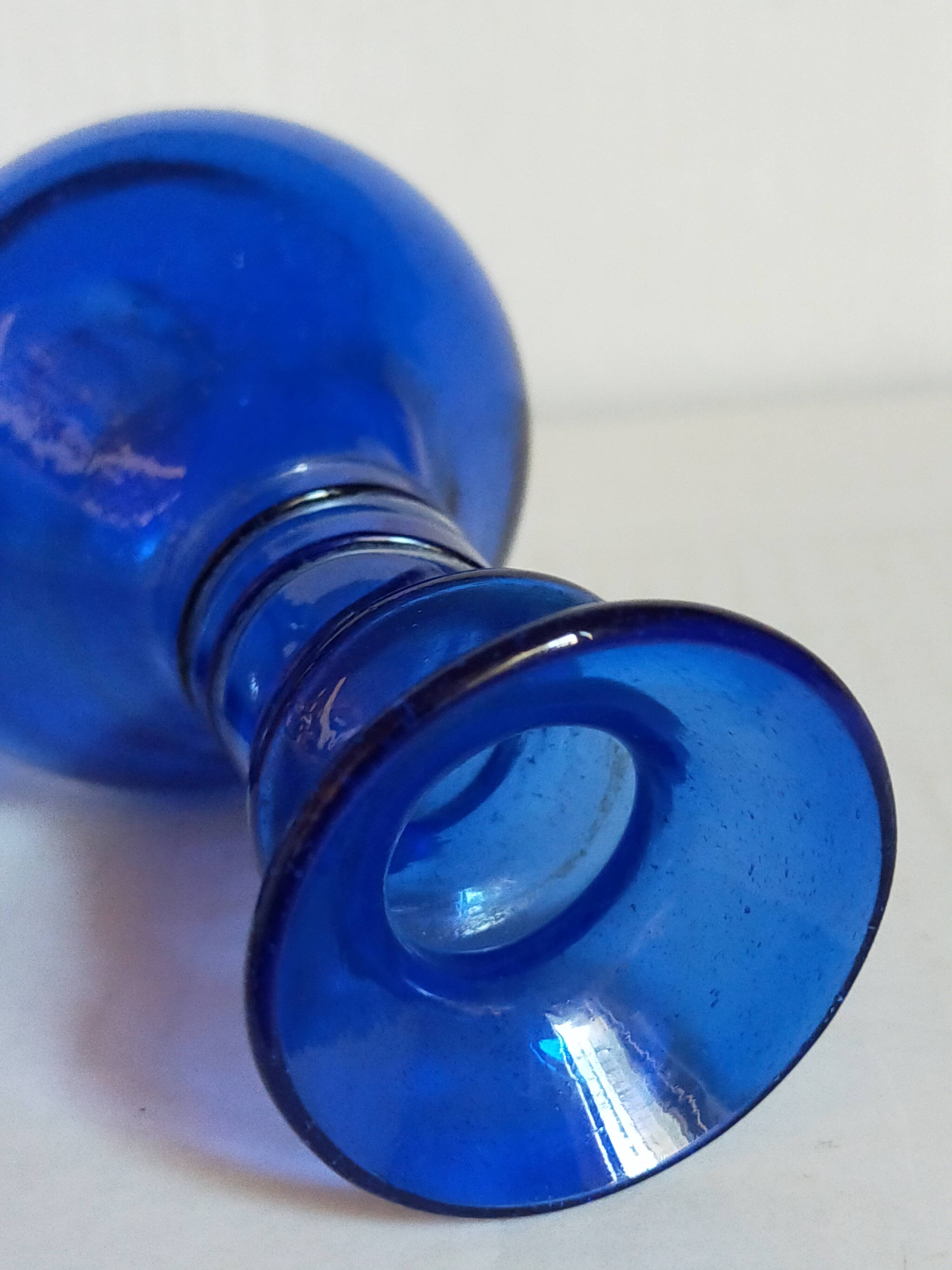 Trio of vintage blown glass soliflore vases