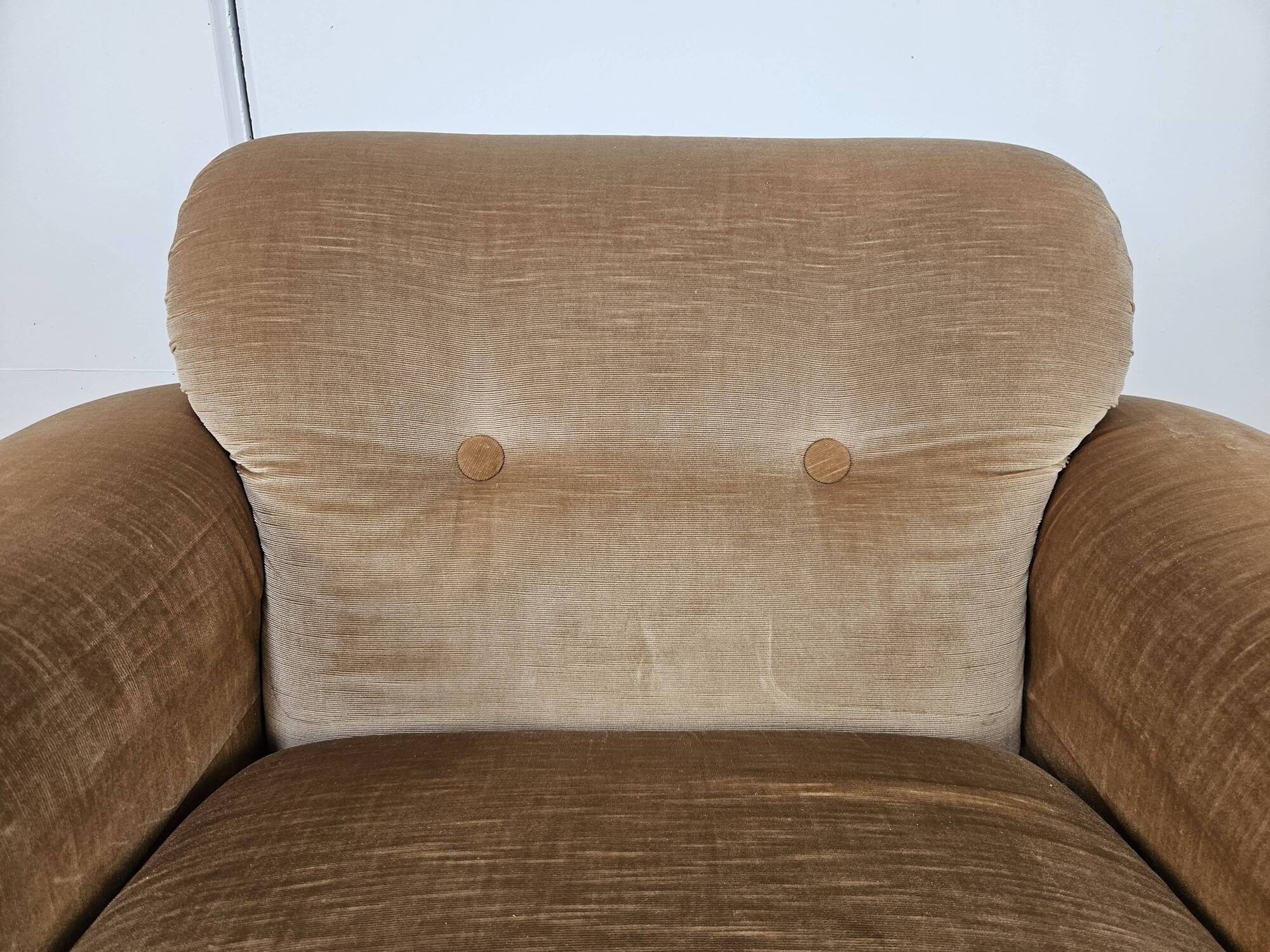 Fauteuil en tissu et acier tubulaire, années 1970