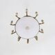 Art Deco 10-Light Round Varnished Metal Chandelier, Italy
