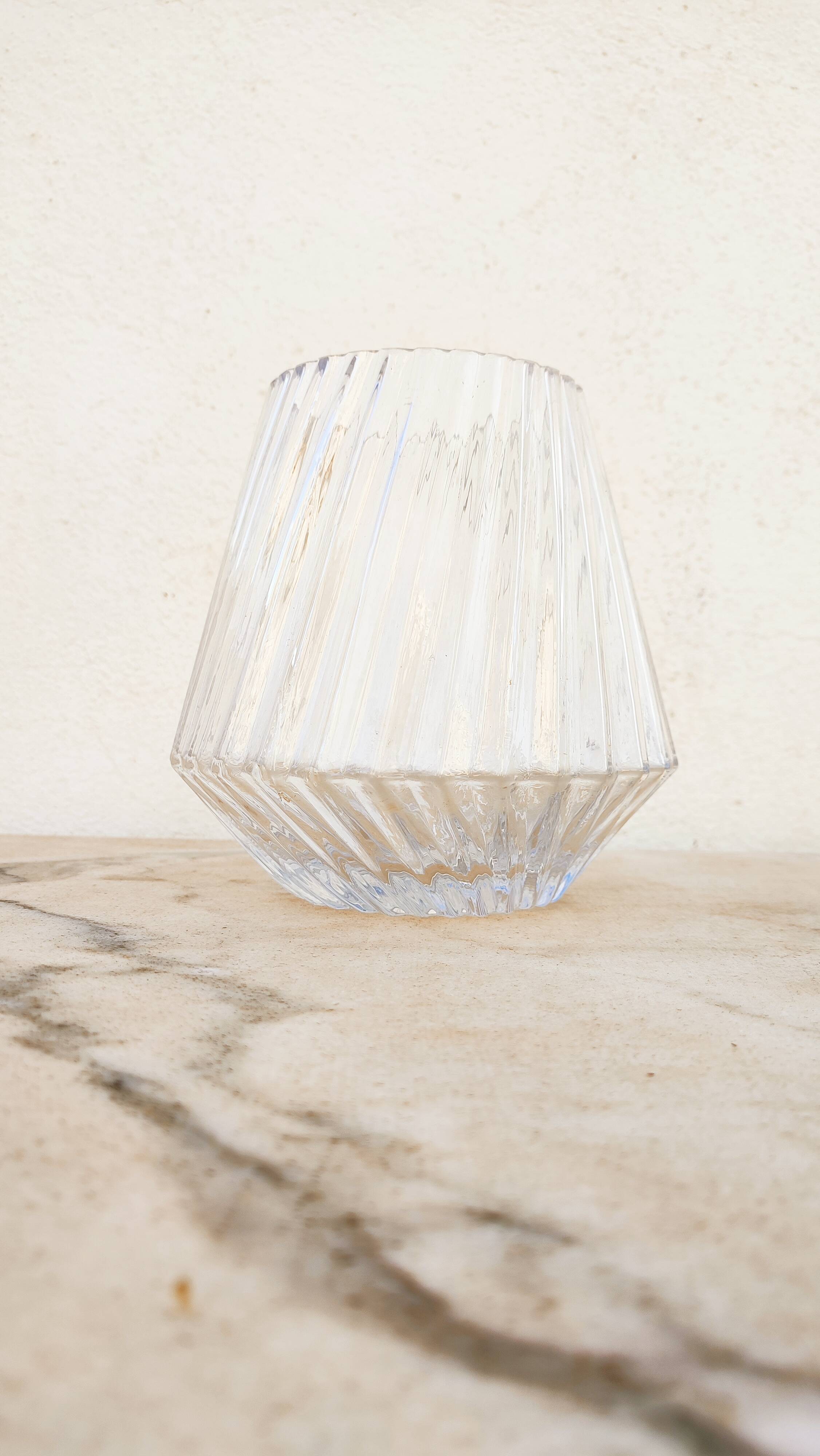 Contemporary embossed crystal vase