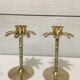 Pair of brass candle holders