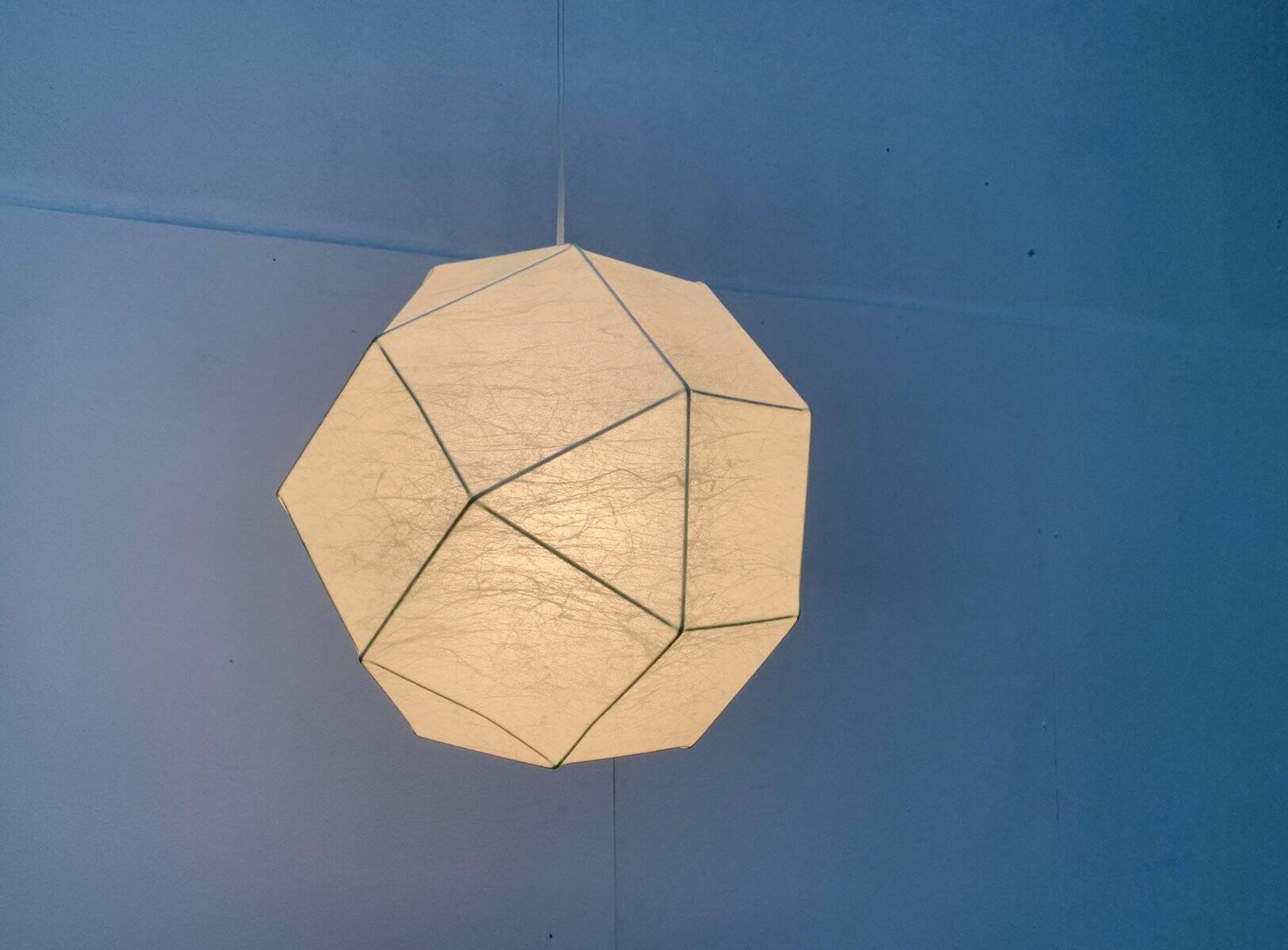 German cocoon pendant lamp from the mid-century by Goldkant Leuchten, Wuppertal.