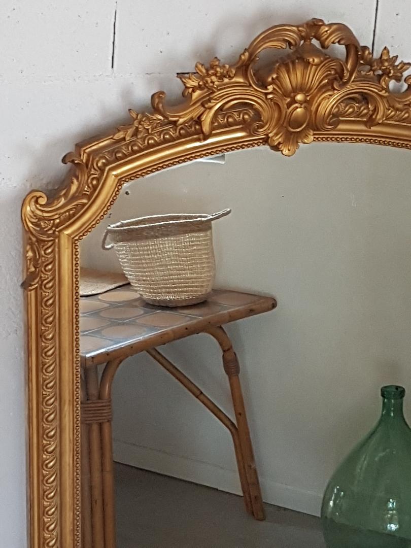 Former mirror gilded with pediment - 153 x 101 - Style Napoleon III