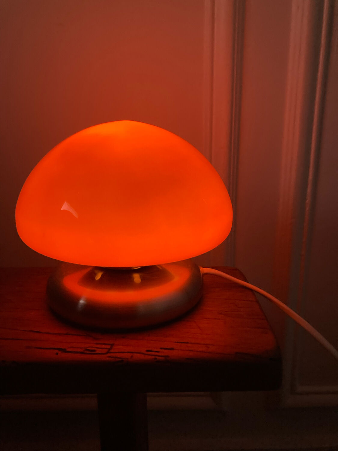 Orange mushroom lamp
