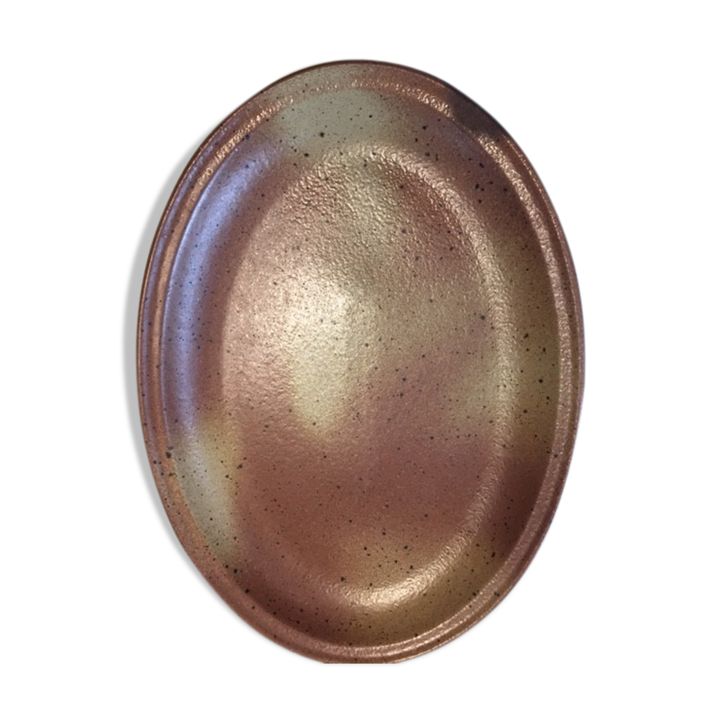Burgundy sandstone oval serving dish