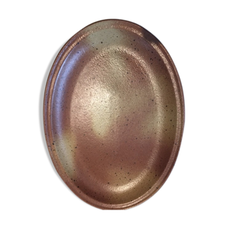 Burgundy sandstone oval serving dish