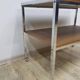 Mobile side table, brown, veneer, chrome-plated steel, Germany, 1970s.