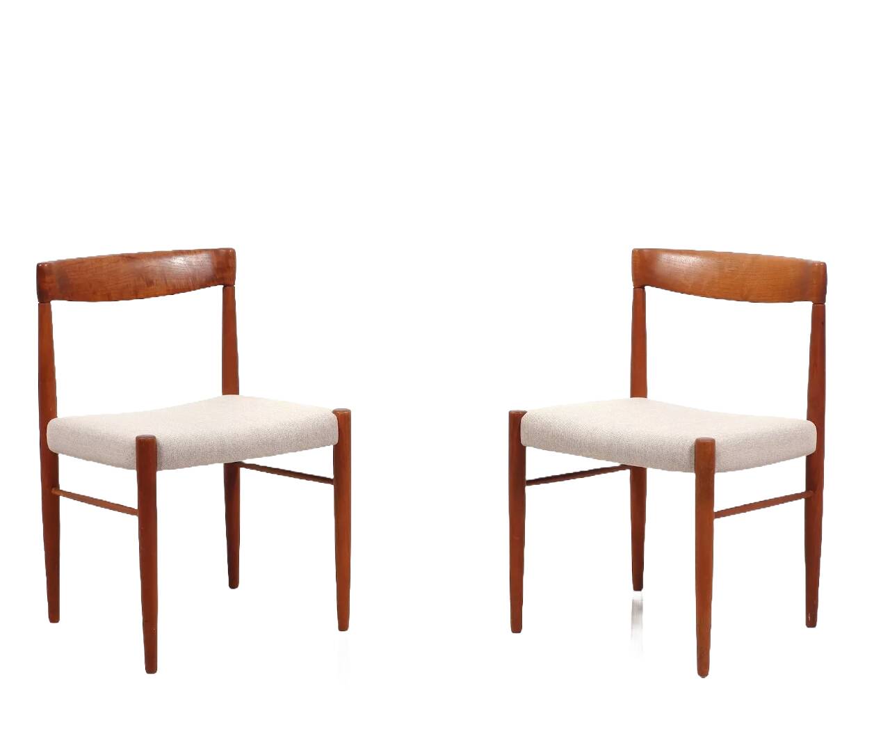 2 chaises de salle à manger en teck par HW Klein pour Bramin Mobler