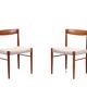 2 chaises de salle à manger en teck par HW Klein pour Bramin Mobler