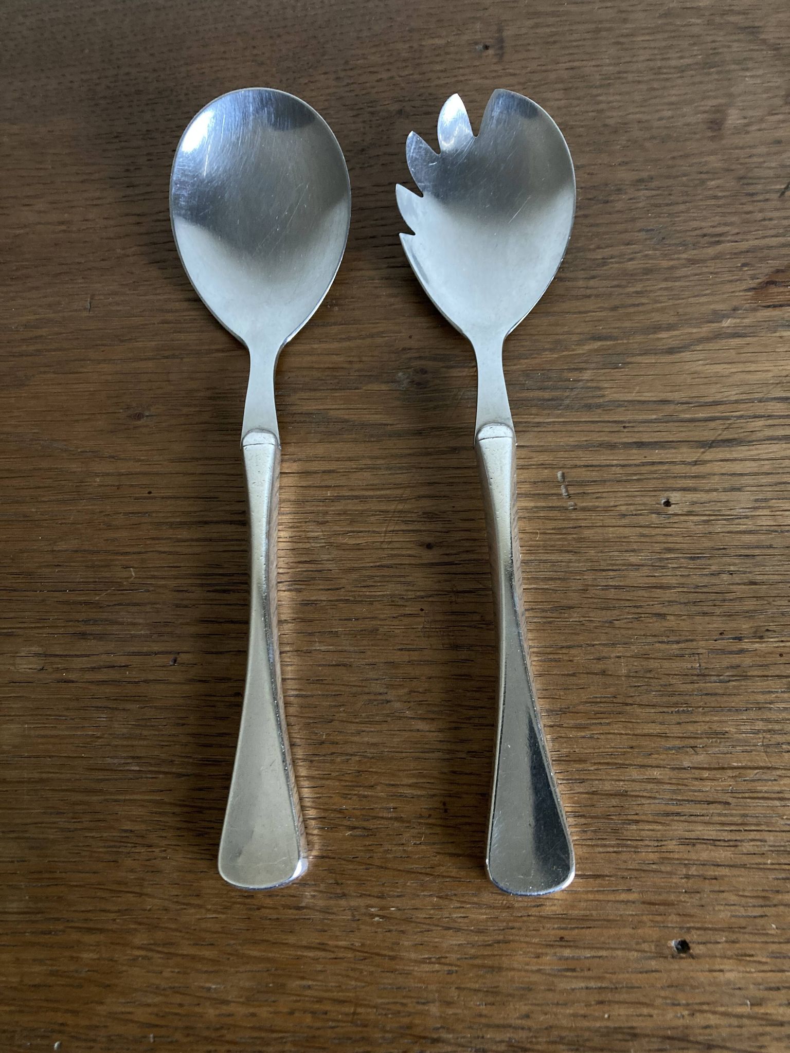 Set de couverts à salade midcentury Denmark Sorensen argent sterling 1959