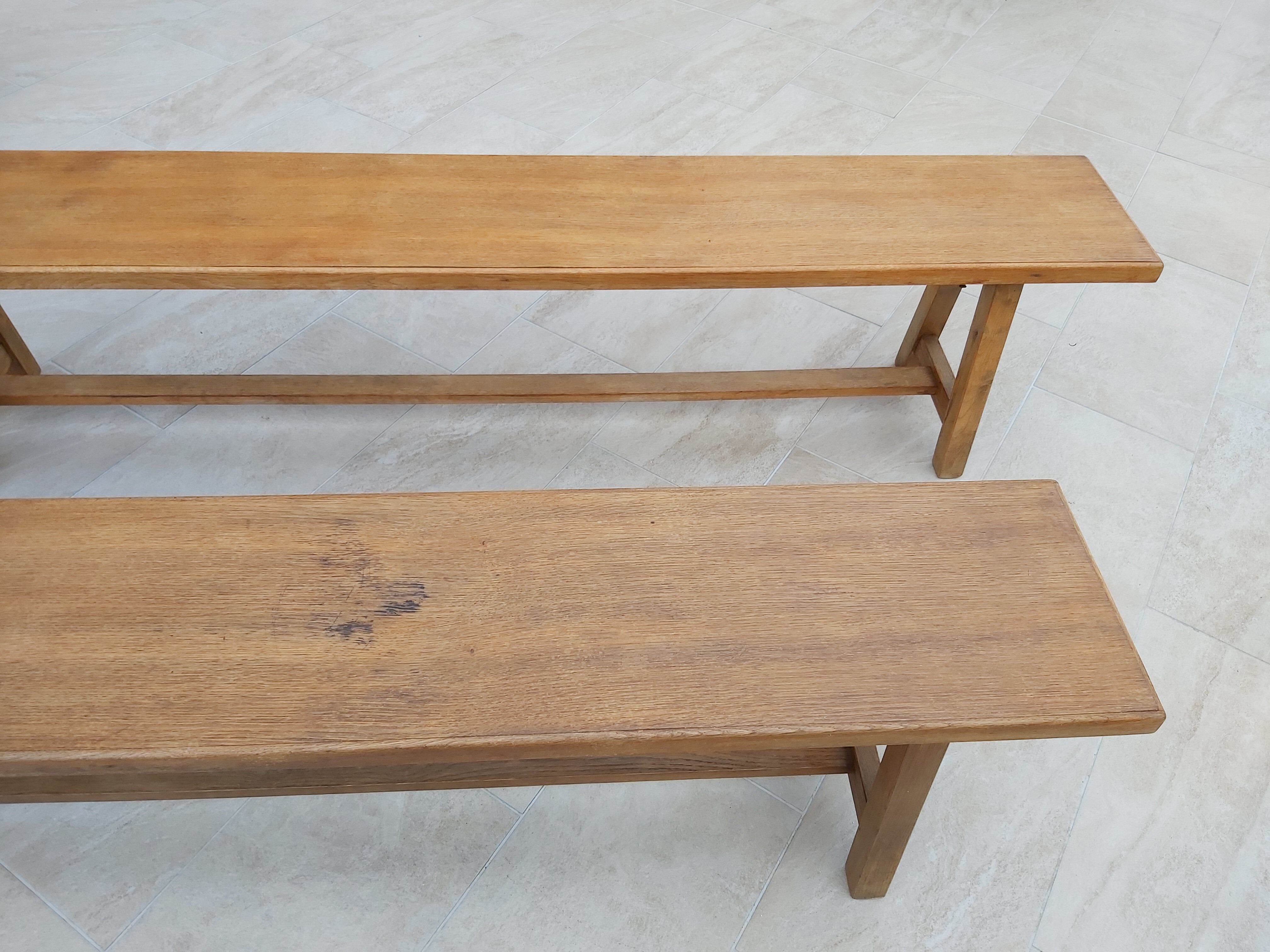 Pair of oak benches