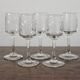 5 stemmed liqueur glasses in engraved crystal with a laurel leaf frieze
