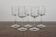 5 stemmed liqueur glasses in engraved crystal with a laurel leaf frieze