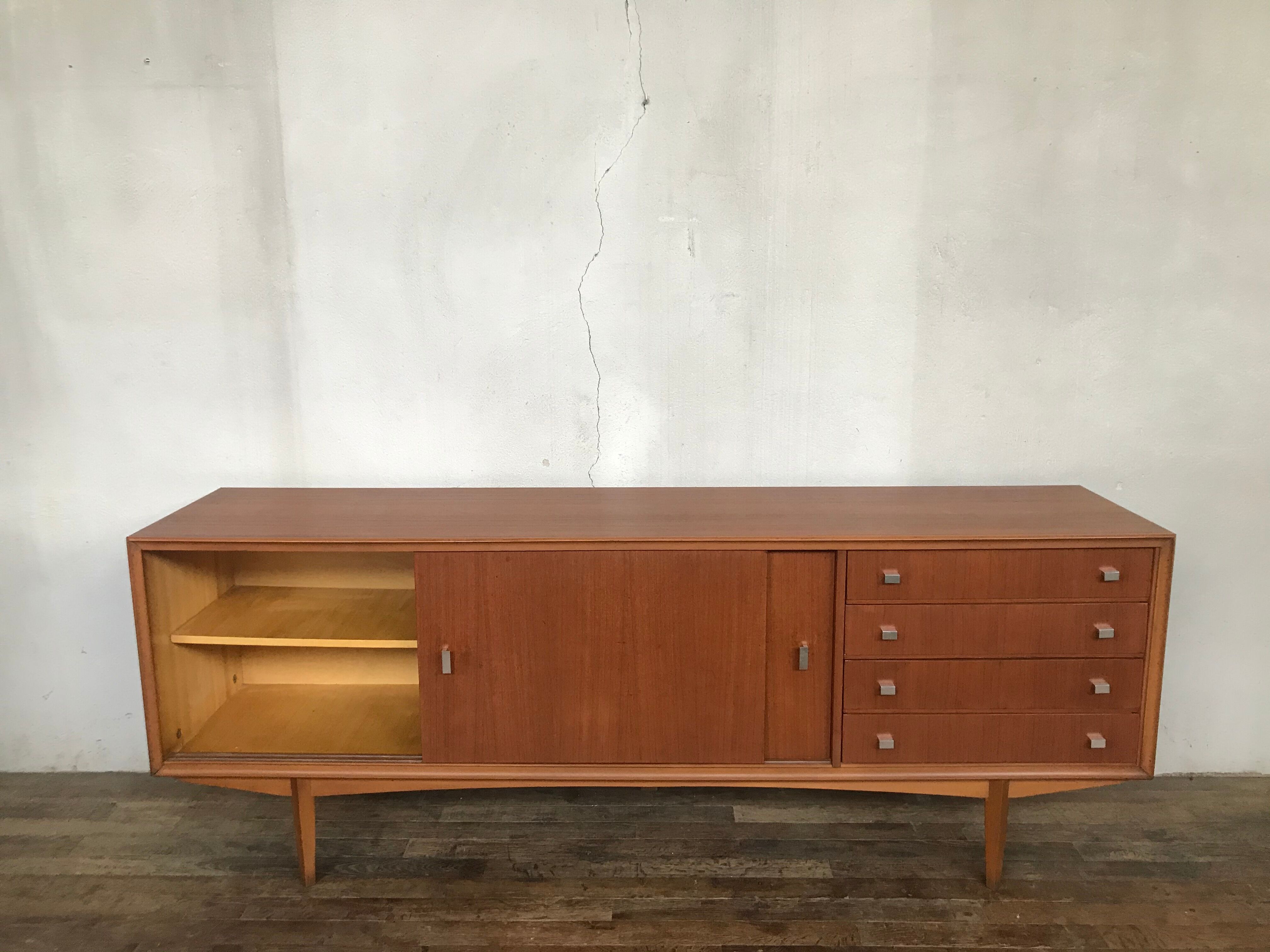 Scandinavian enfilade, 1950 design, vintage teak