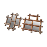 Paire de cadres miroirs Tramp Art 1900
